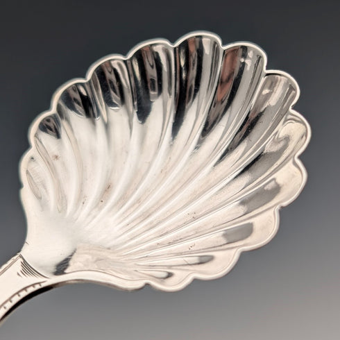 1910 British antique sterling silver tea caddy spoon William Hutton